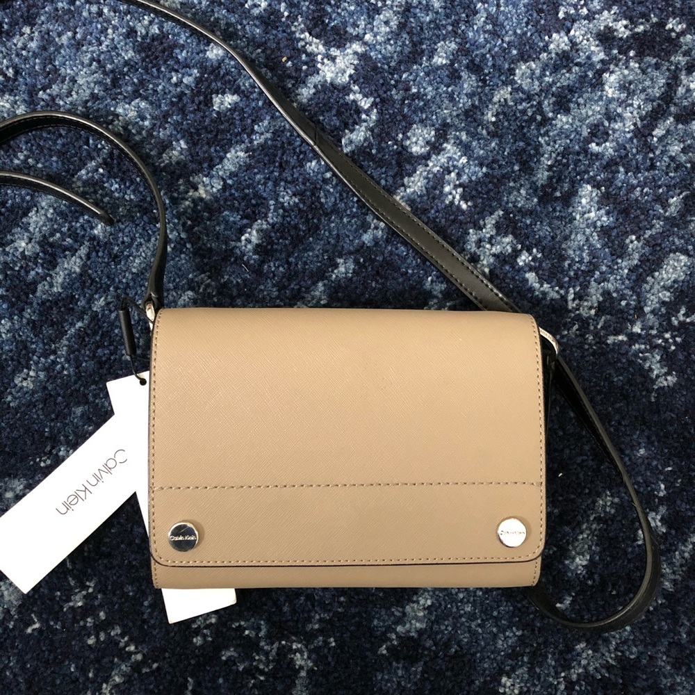 Calvin Klein Saffiano Leather Flap Over Crossbody - Picture 4 of 5